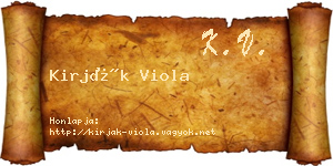 Kirják Viola névjegykártya